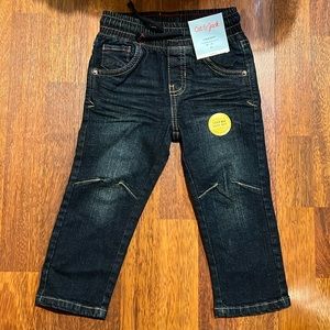 NWT Cat & Jack straight drawstring jeans 2T